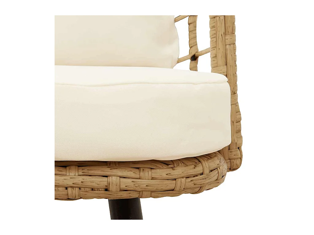 Sedia da giardino con cuscini in vimini di resina naturale