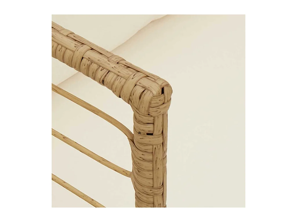 Sedia da giardino con cuscini in vimini di resina naturale