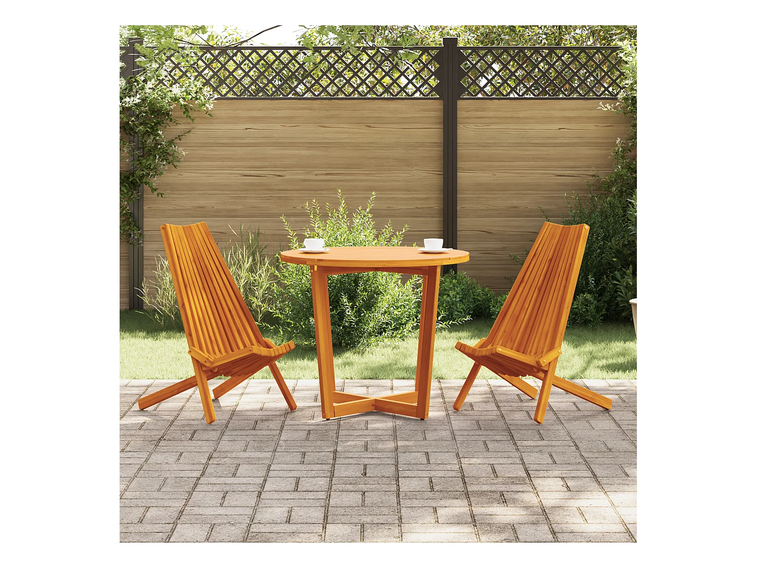 Chaises de Jardin Pliantes 2 pcs Bois Acacia