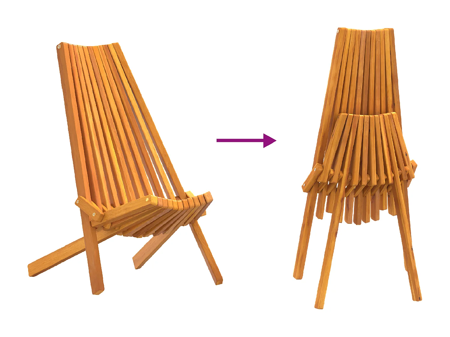 Chaises de Jardin Pliantes 2 pcs Bois Acacia