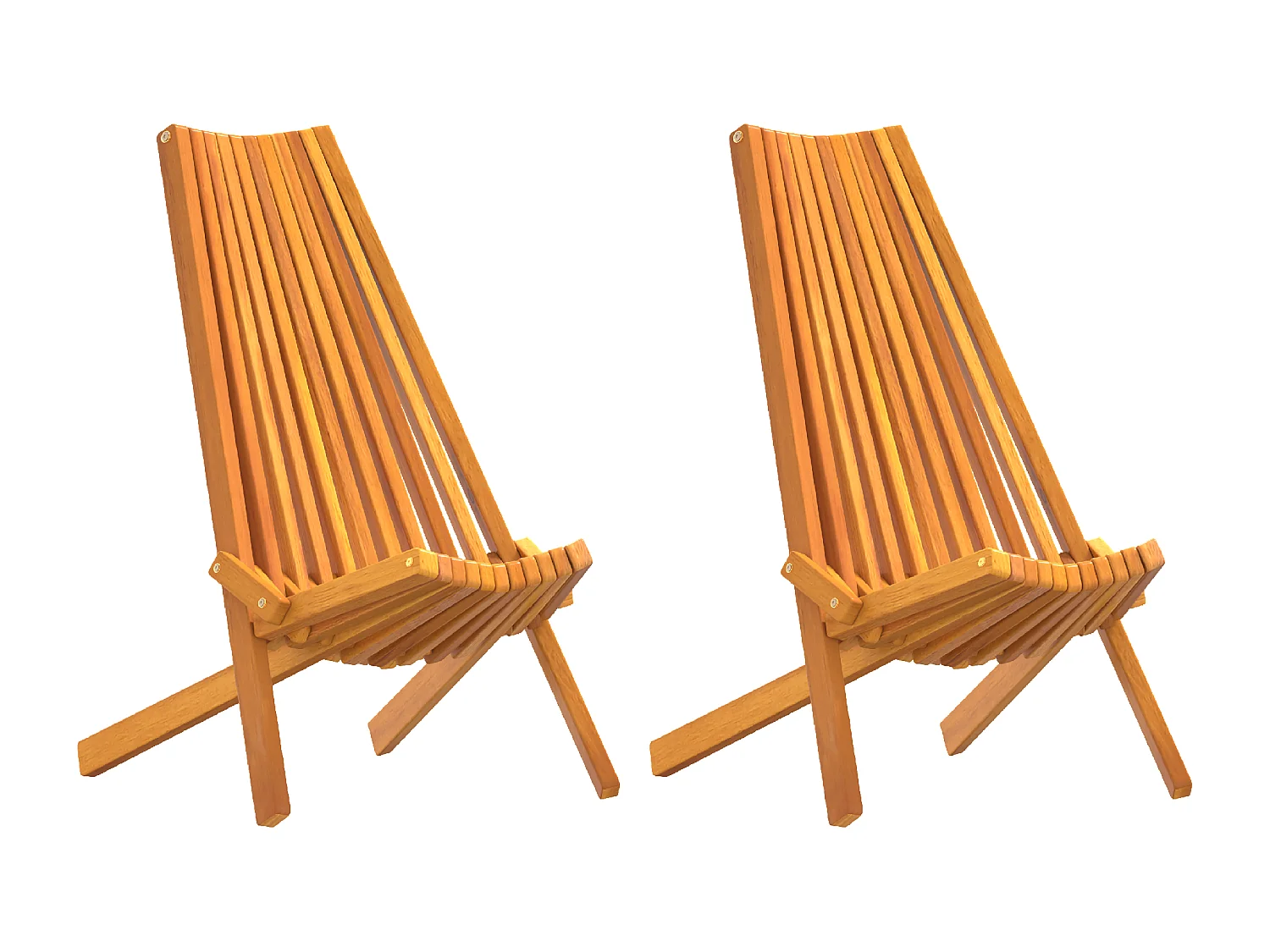 Chaises de Jardin Pliantes 2 pcs Bois Acacia