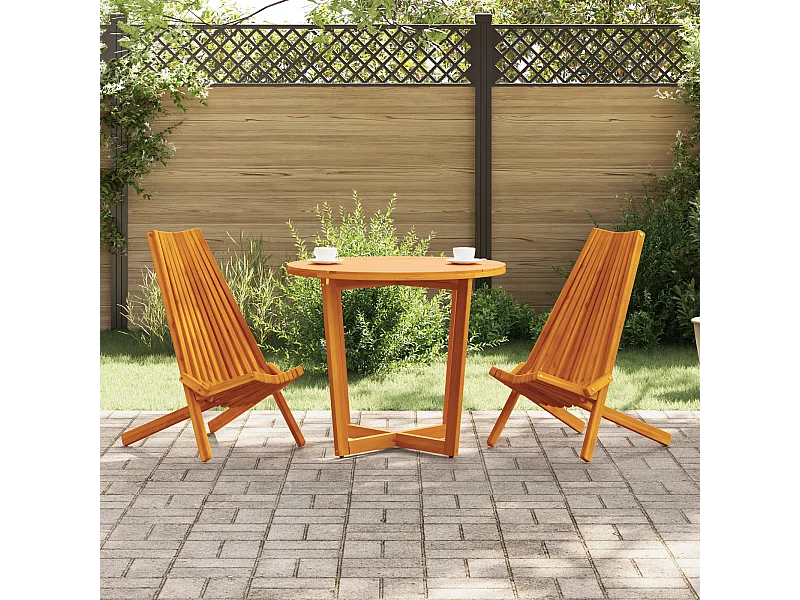 Sillas de jardín plegables 2 piezas madera de acacia