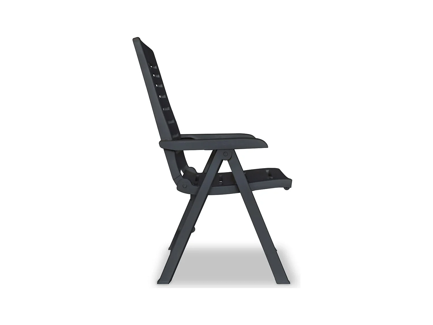 Juego de 6 sillas de jardín reclinables, plástico antracita