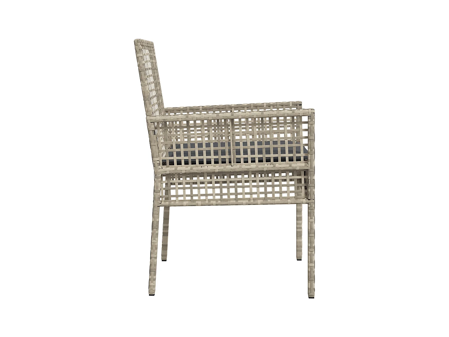 Chaises de jardin 2 pcs avec coussins Gris clair en poly rattan