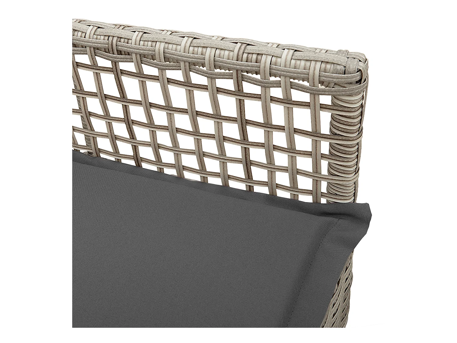 sedie da giardino con cuscini in polyrattan grigio chiaro