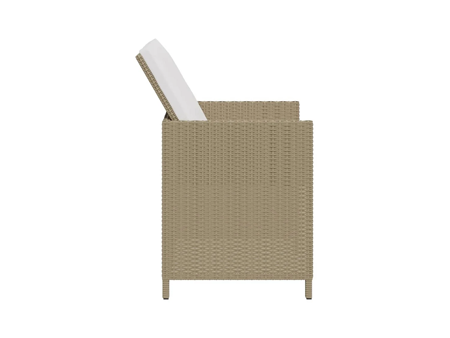 Juego de 4 sillas de jardín con cojines de resina tejida beige