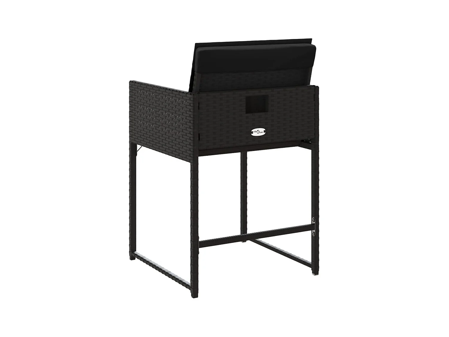 Set van 4 tuinstoelen met zwarte rieten kussens