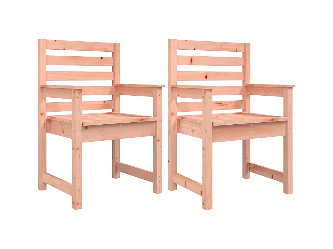 Set di 2 sedie da giardino 60x48x91 cm in legno massello di abete Douglas