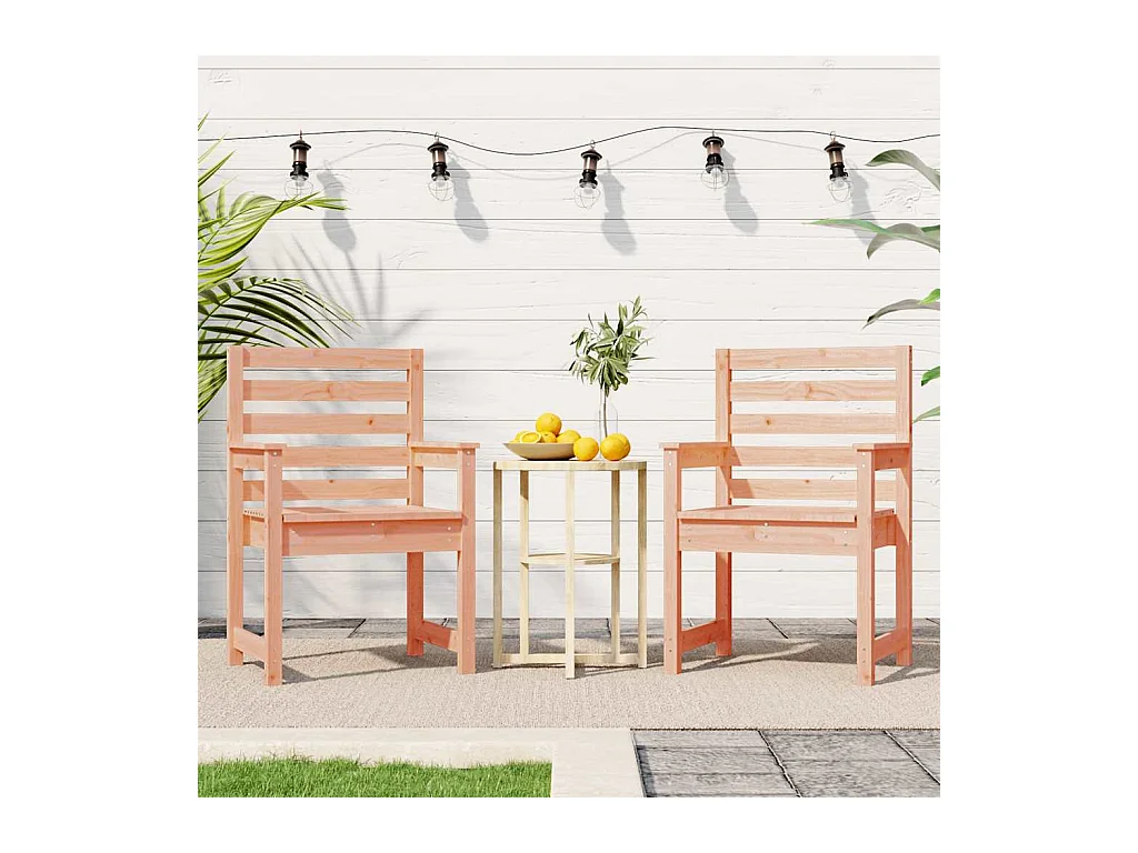 Set di 2 sedie da giardino 60x48x91 cm in legno massello di abete Douglas