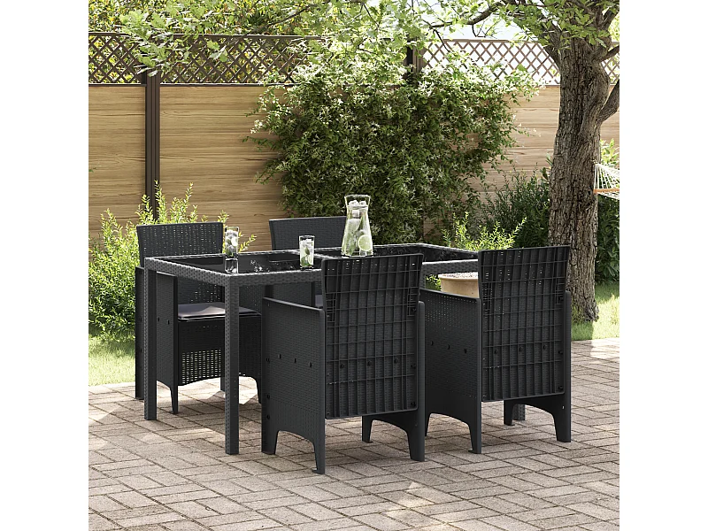 Chaises de jardin avec coussins 4 pcs anthracite poly rotin