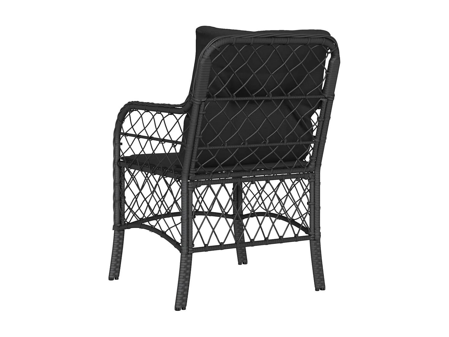 Chaises de jardin avec coussins lot de 2 noir résine tressée