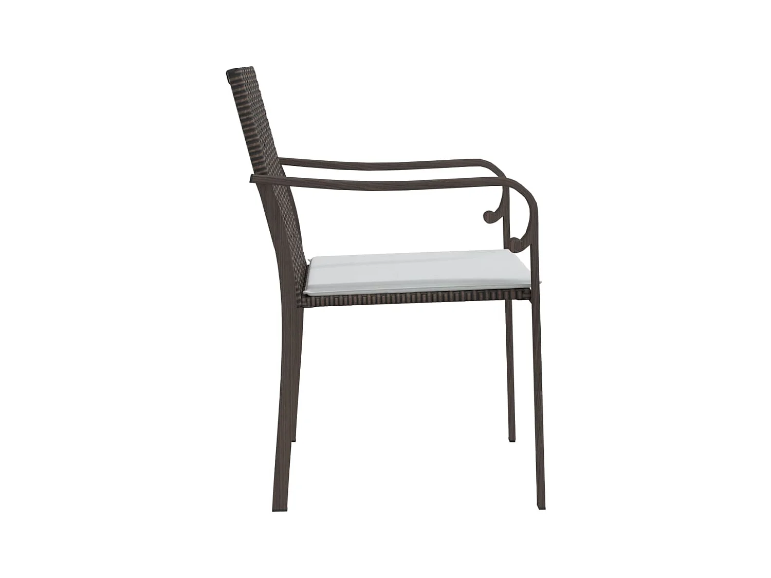 Chaises de jardin et coussins lot de 2 marron 56x59x84 cm rotin