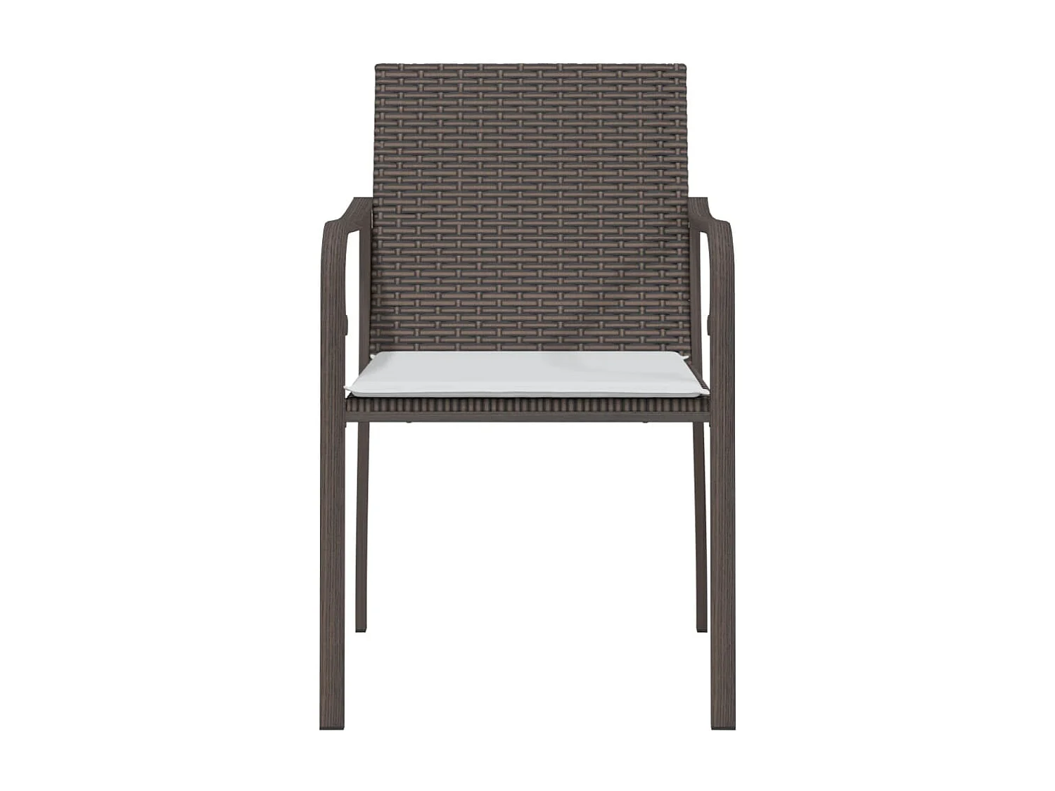 Chaises de jardin et coussins lot de 2 marron 56x59x84 cm rotin