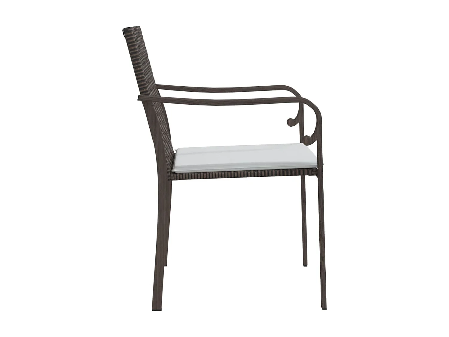 Chaises de jardin et coussins lot de 2 marron 56x59x84 cm rotin