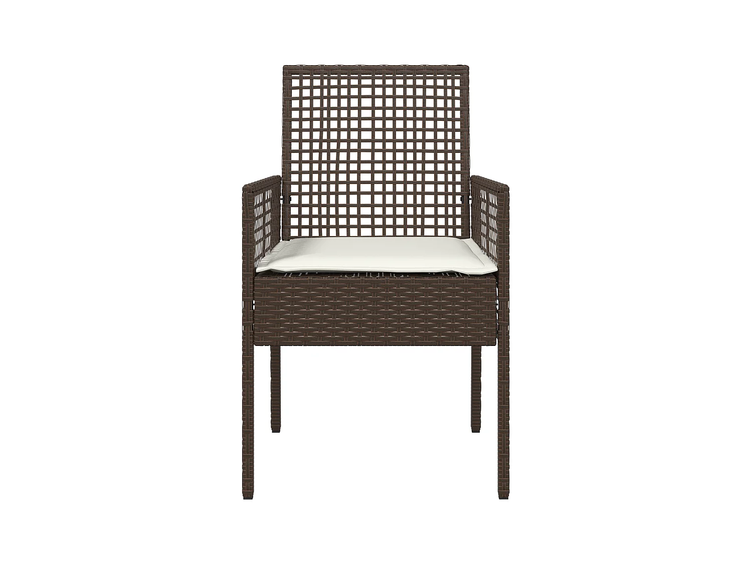 sedie da giardino con cuscini marroni in polyrattan