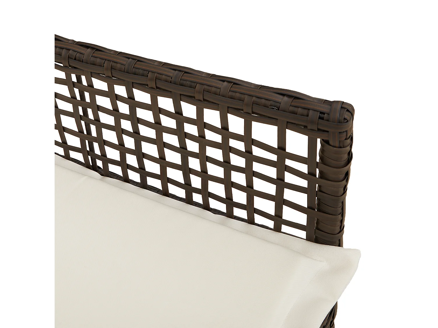 sedie da giardino con cuscini marroni in polyrattan