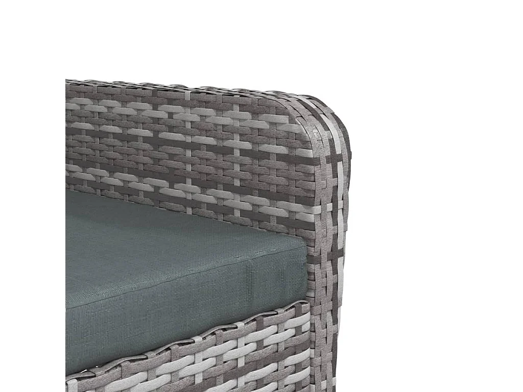 Silla de jardín con taburete de mimbre de resina gris