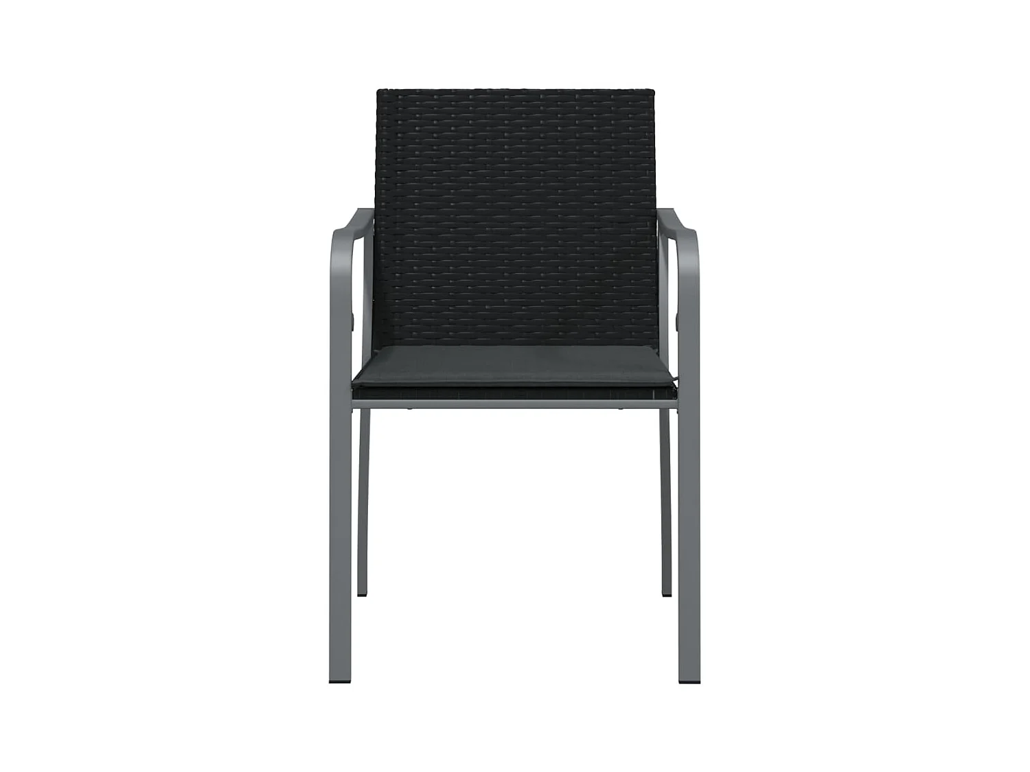 Tuinstoelen met kussens set van 2 zwart 56x59x84 cm rotan