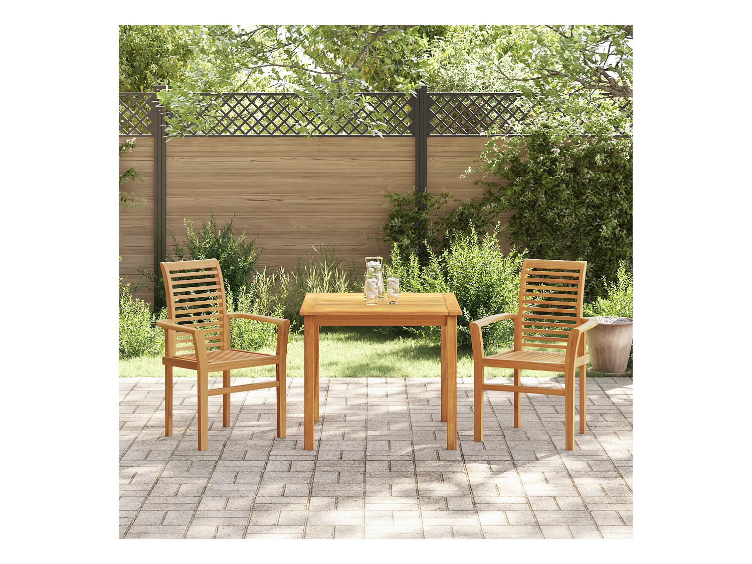 stuks stapelbare tuinstoelen van massief teakhout