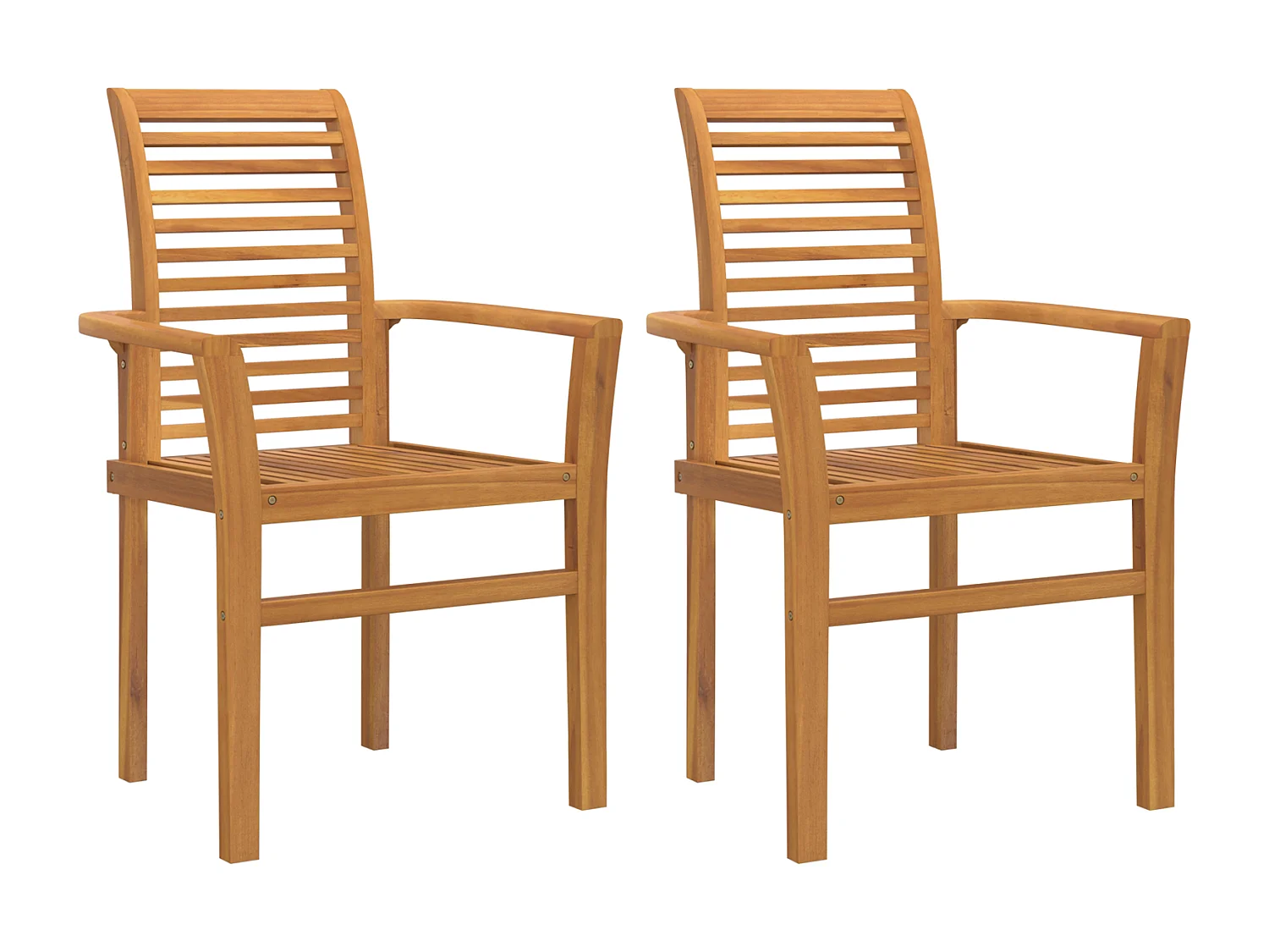 Chaise de Jardin Empilable 2 pcs en Bois Massif de Teck