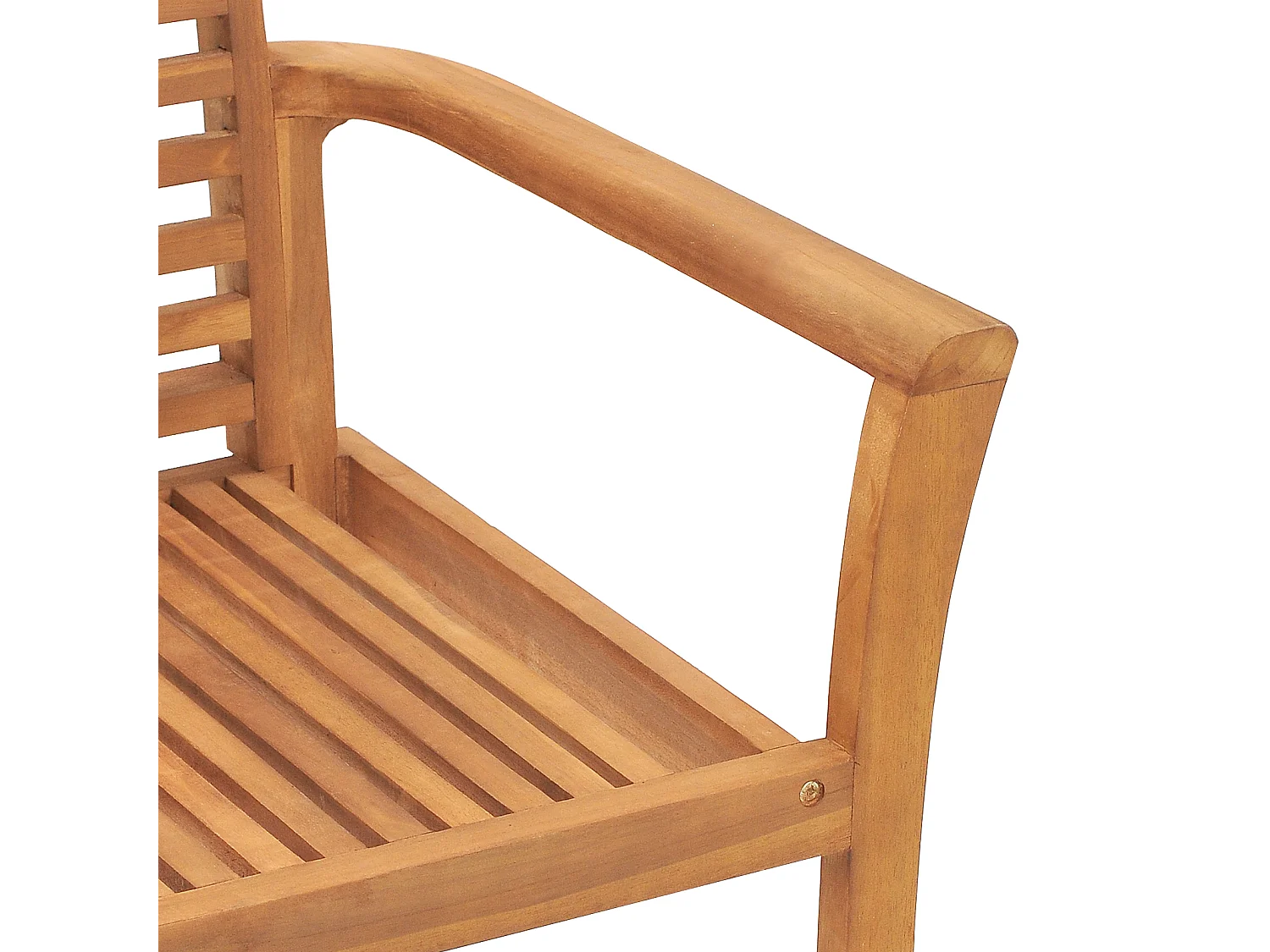 Silla de jardín apilable de 2 piezas en madera maciza de teca