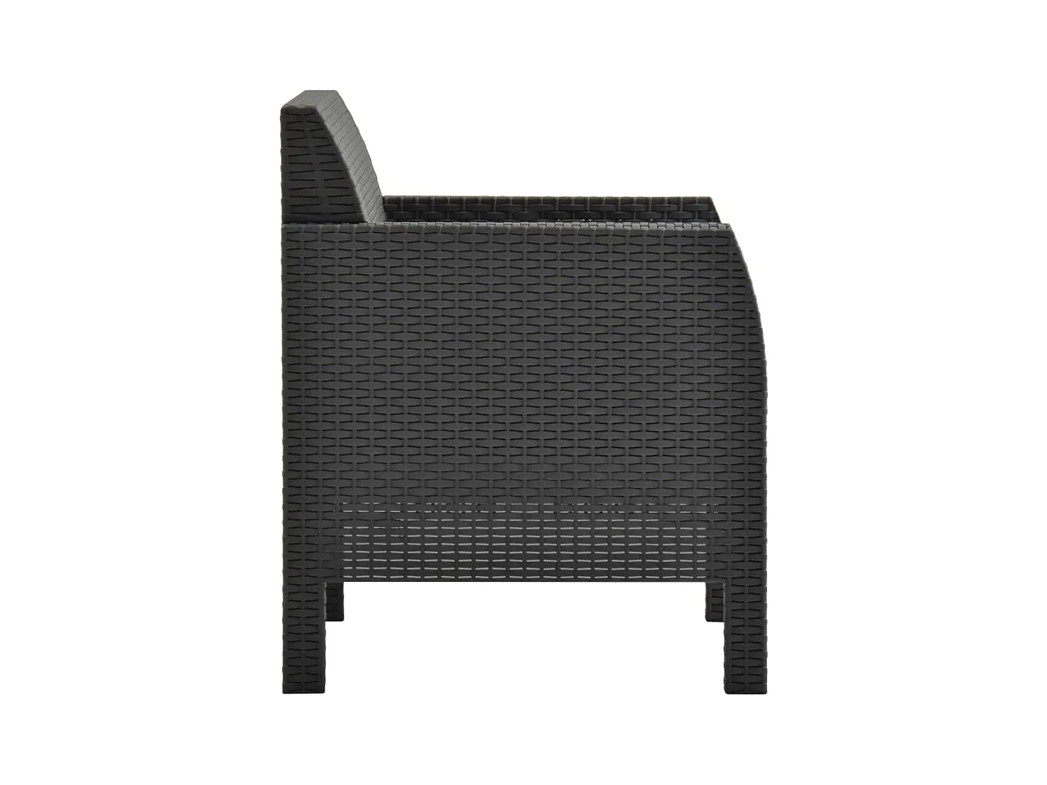 Silla de jardín con cojín de ratán PP Antracita