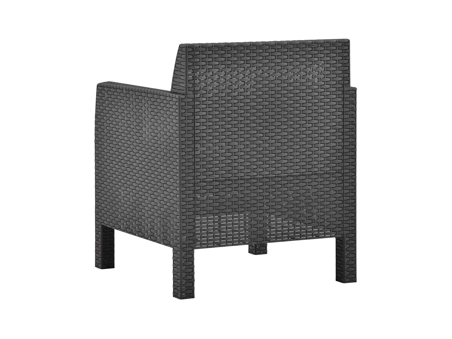 Silla de jardín con cojín de ratán PP Antracita