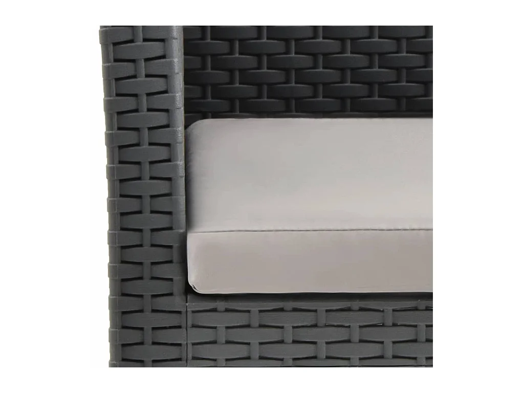 Silla de jardín con cojín de ratán PP Antracita