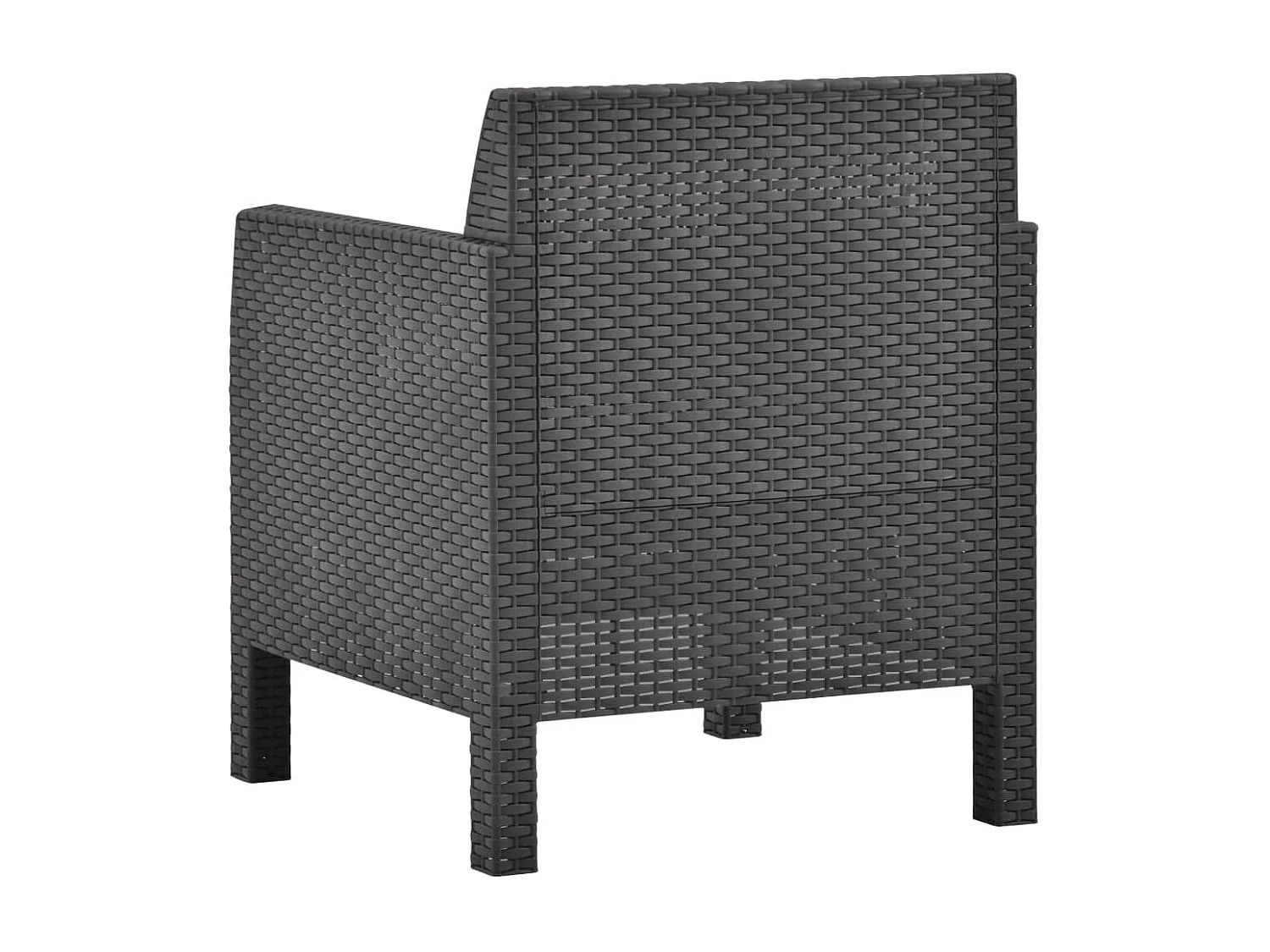 Chaise de jardin avec coussin PP Rotin Anthracite