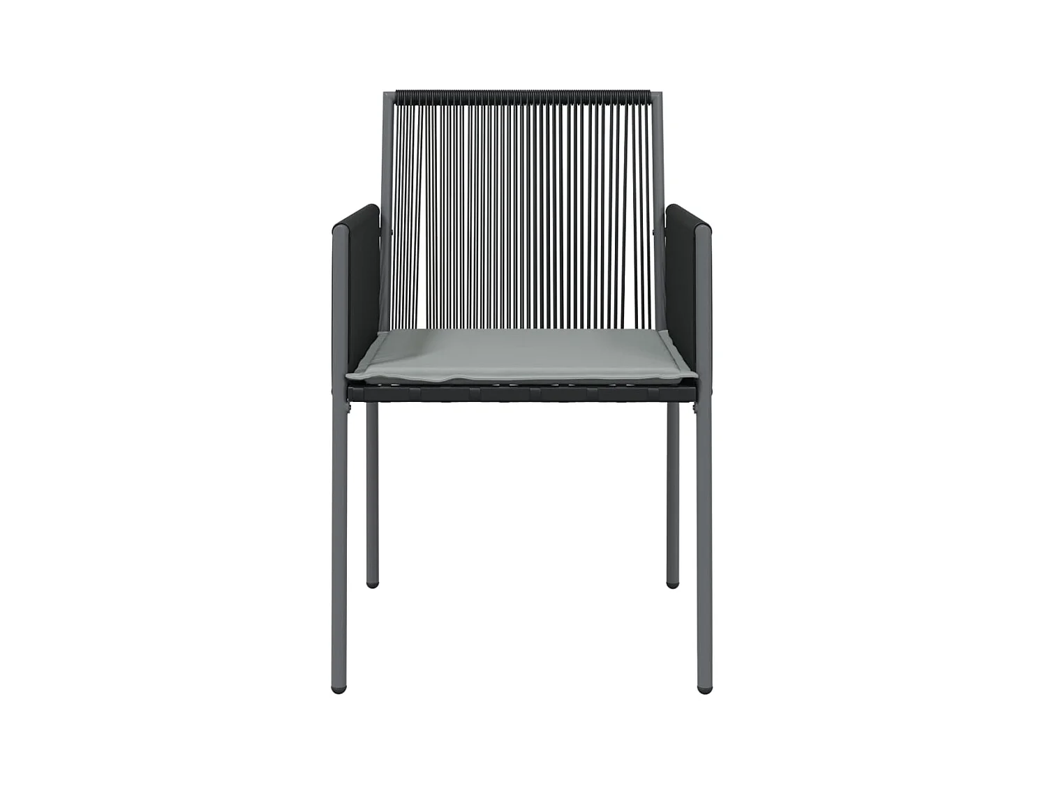 Chaises de jardin et coussins lot de 4 noir 54x60,5x83,5 cm