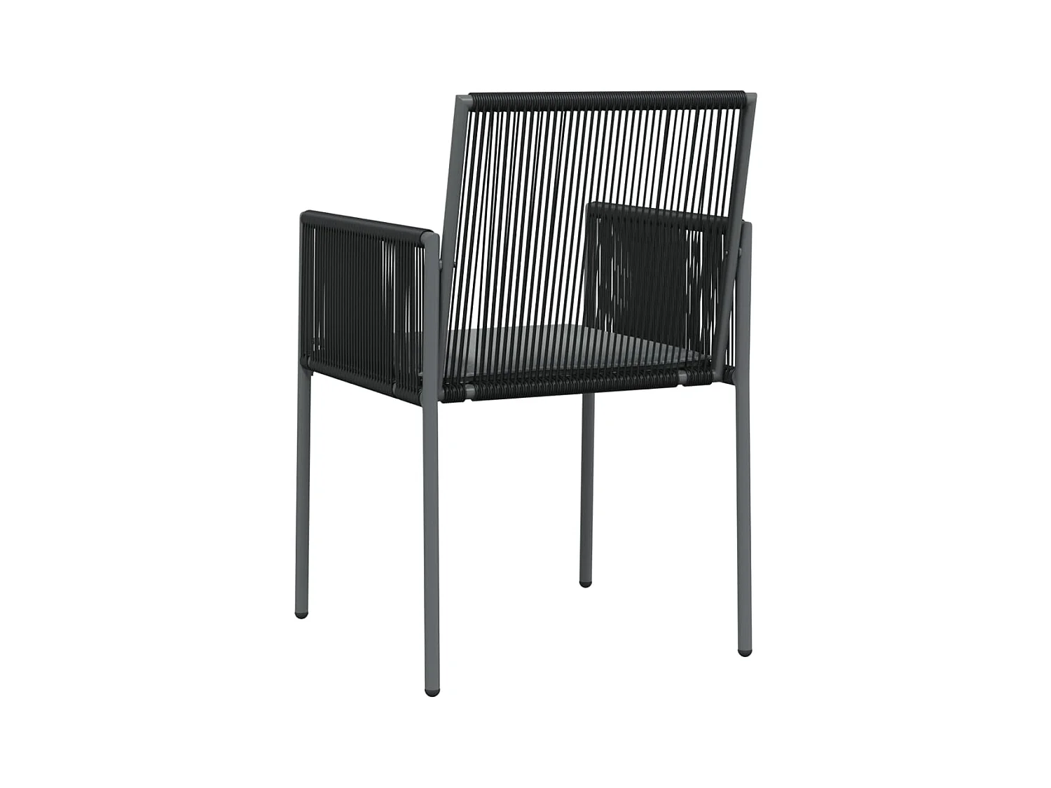 Chaises de jardin et coussins lot de 4 noir 54x60,5x83,5 cm