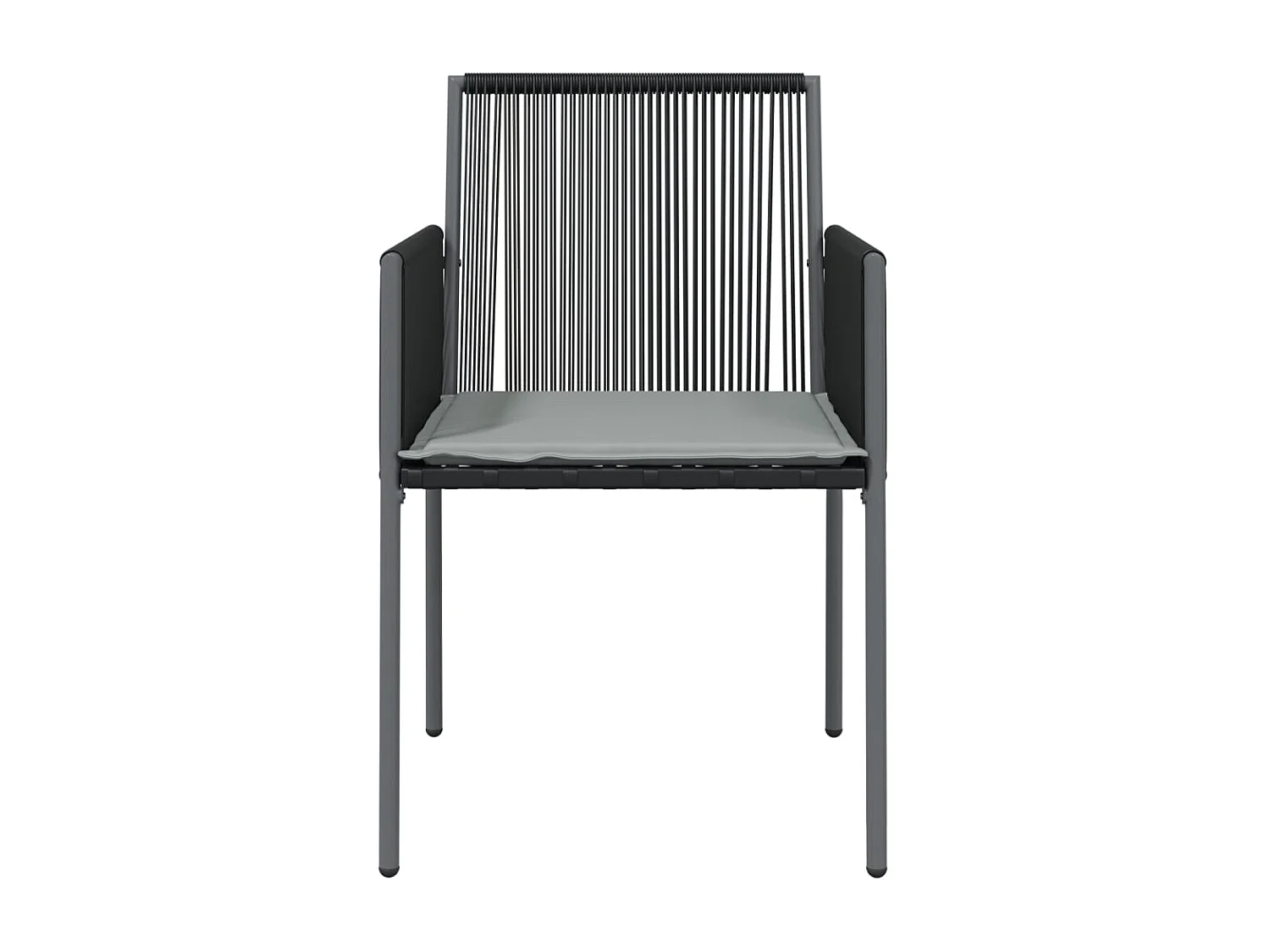 Gartenstühle und Kissen 4er Set schwarz 54x60,5x83,5 cm