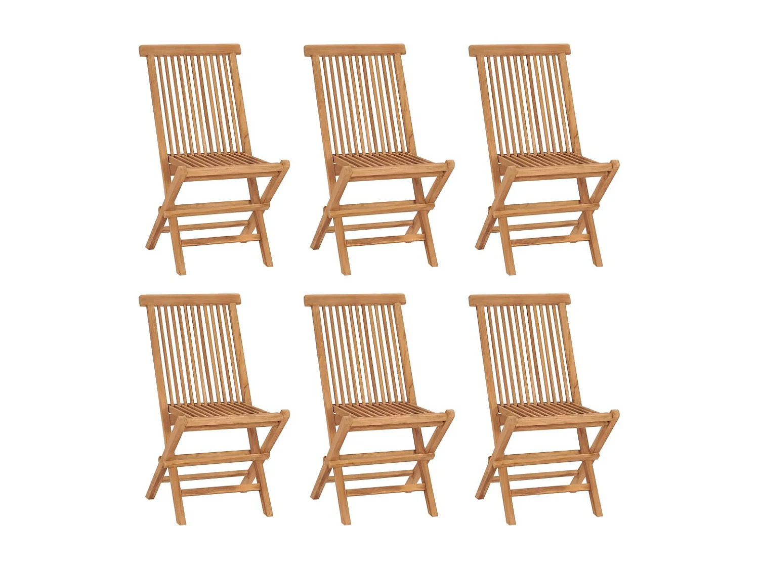 Chaises pliables de jardin lot de 6 Bois de teck solide