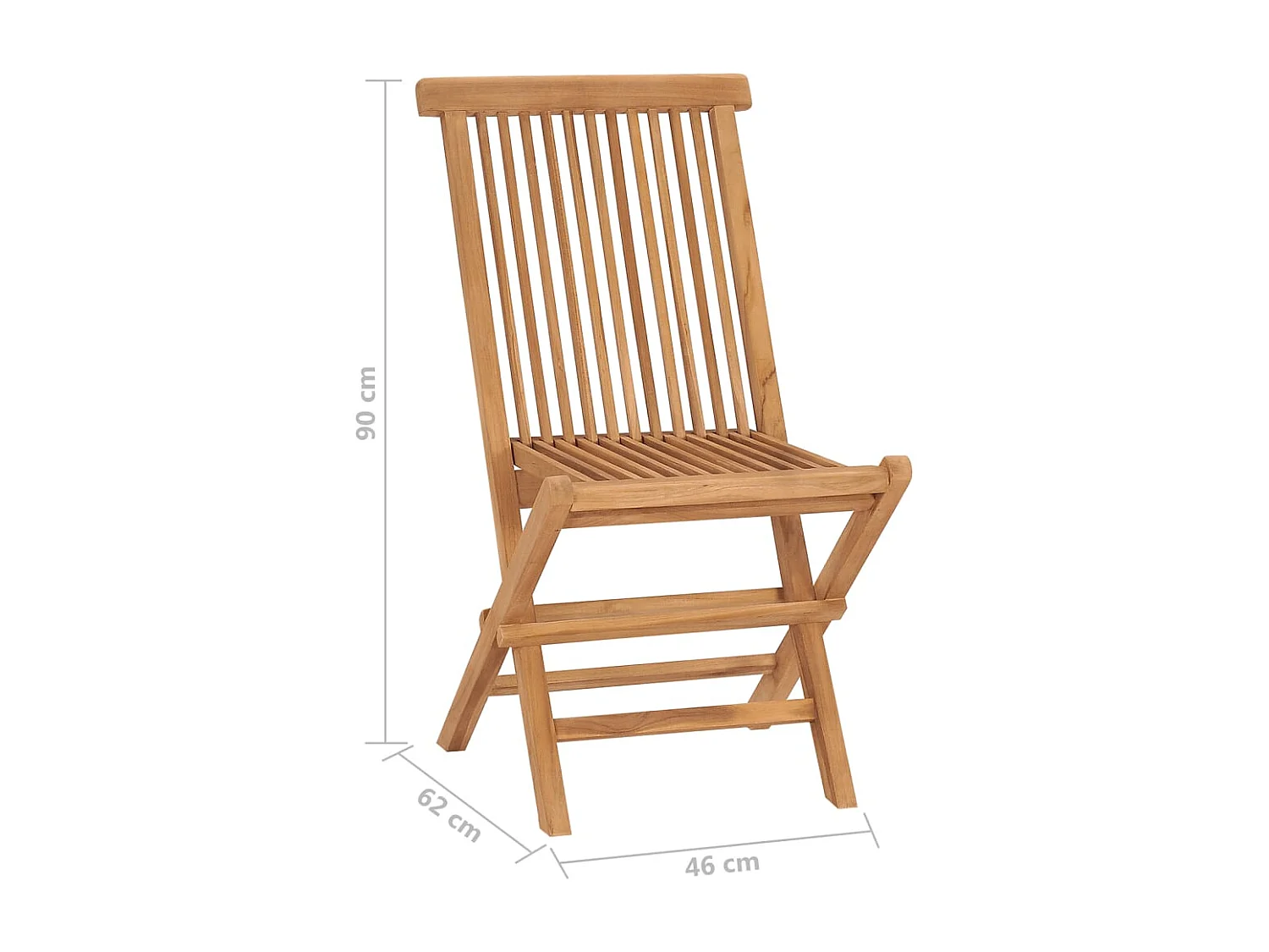 Chaises pliables de jardin lot de 6 Bois de teck solide