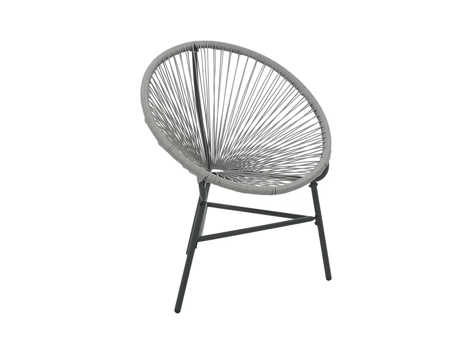 Chaise de jardin sous forme de lune Résine tressée Gris