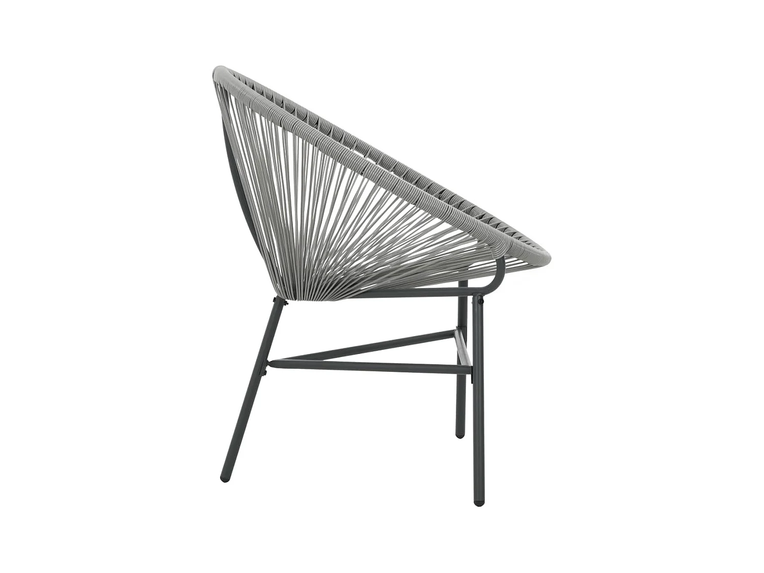 Chaise de jardin sous forme de lune Résine tressée Gris