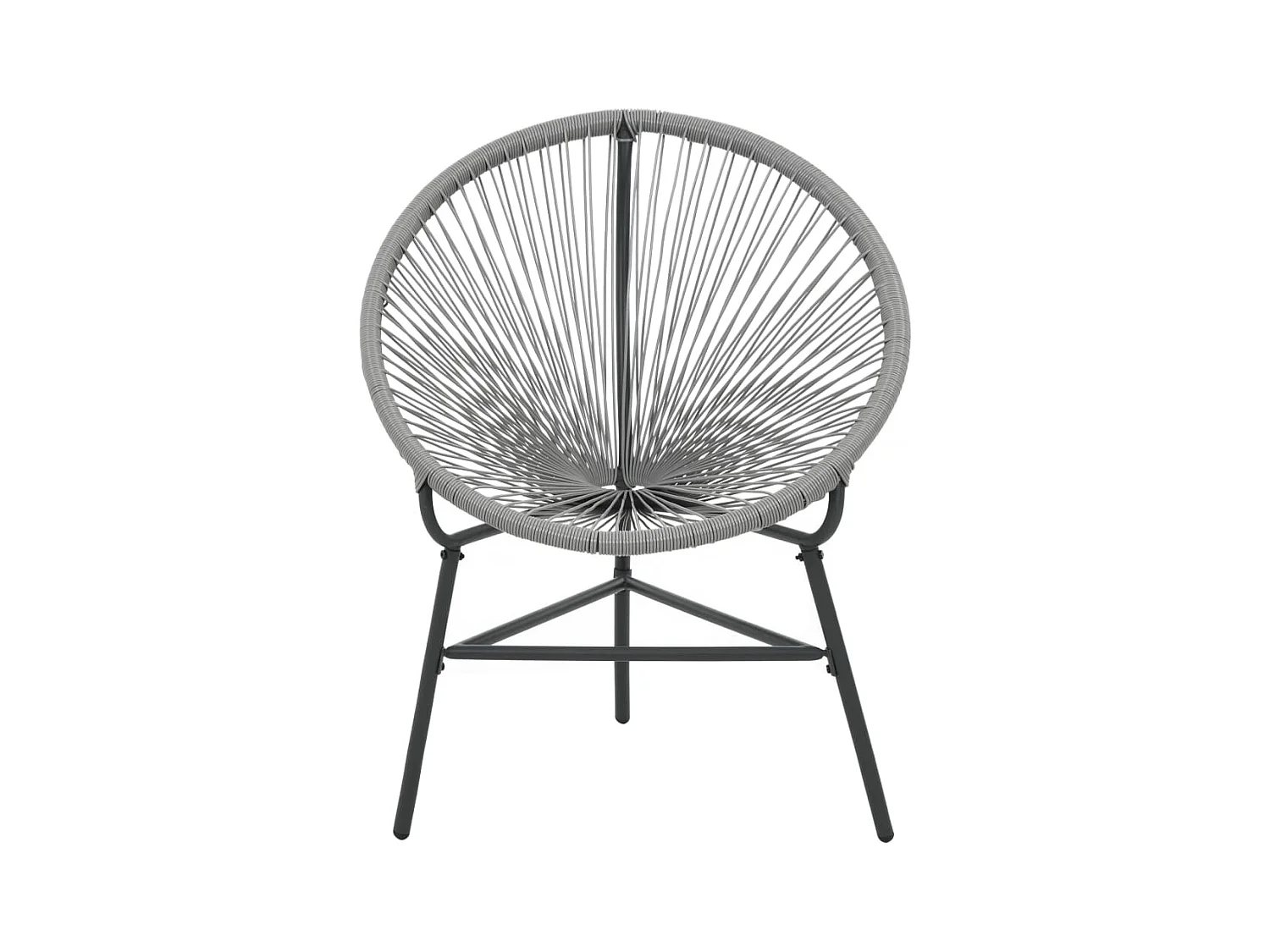 Chaise de jardin sous forme de lune Résine tressée Gris