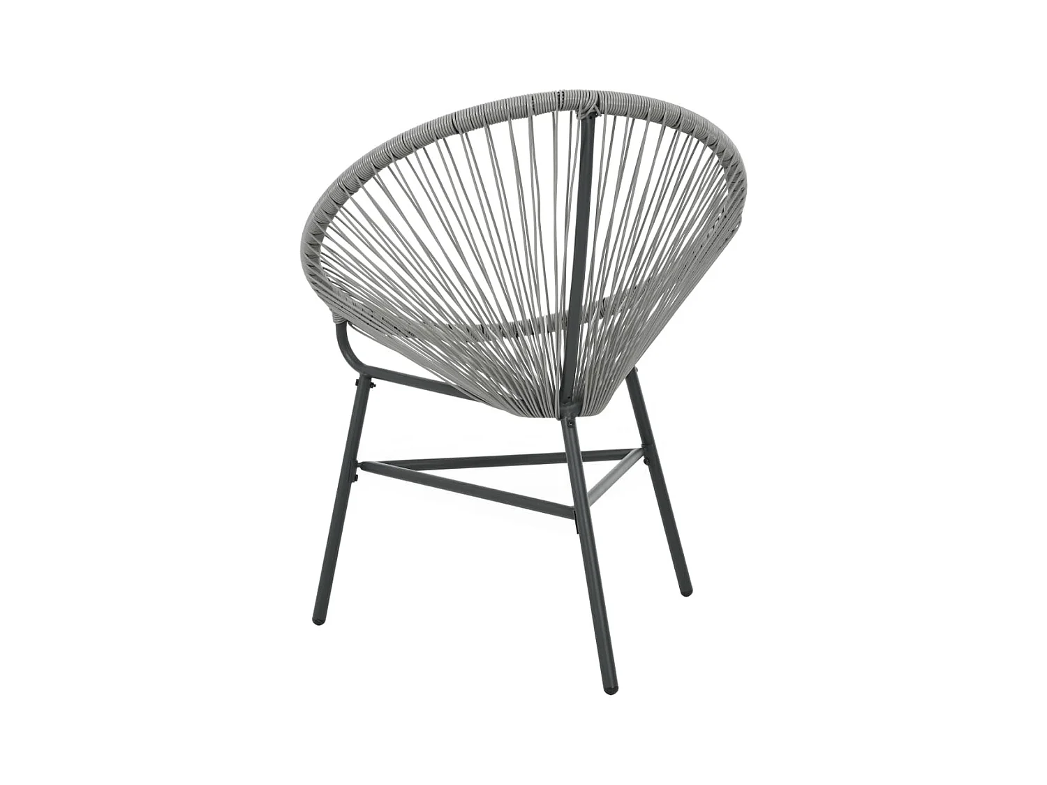 Chaise de jardin sous forme de lune Résine tressée Gris