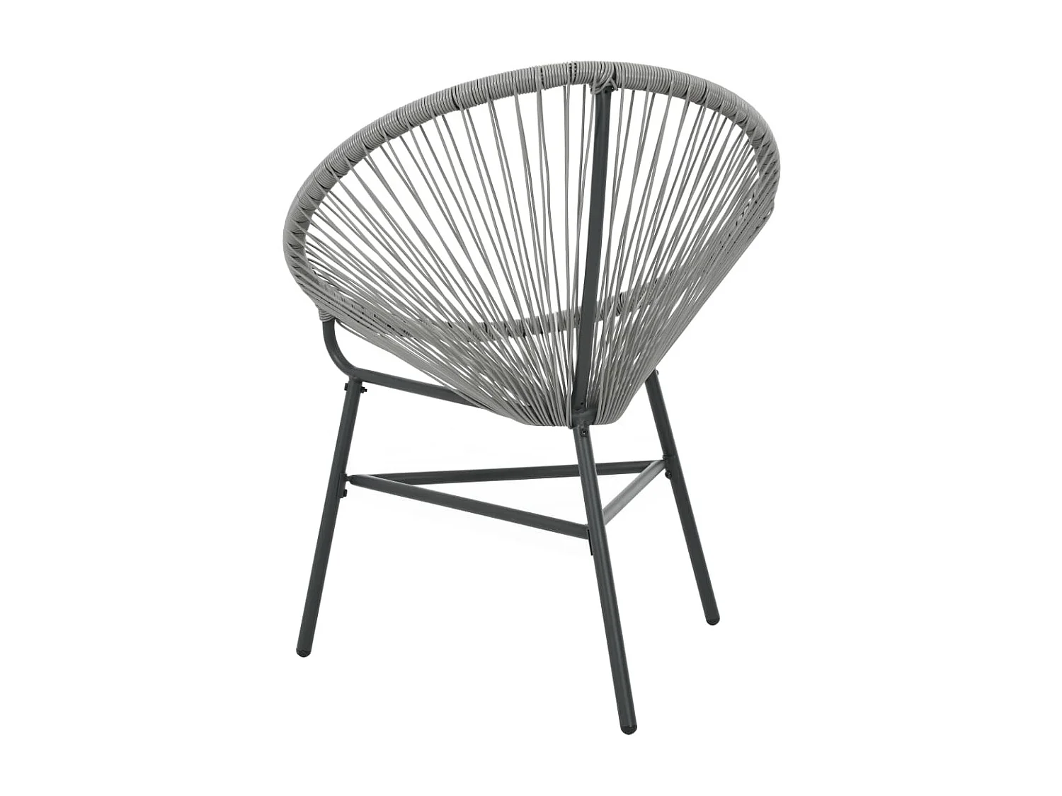 Silla de jardín en forma de luna, resina tejida, color gris