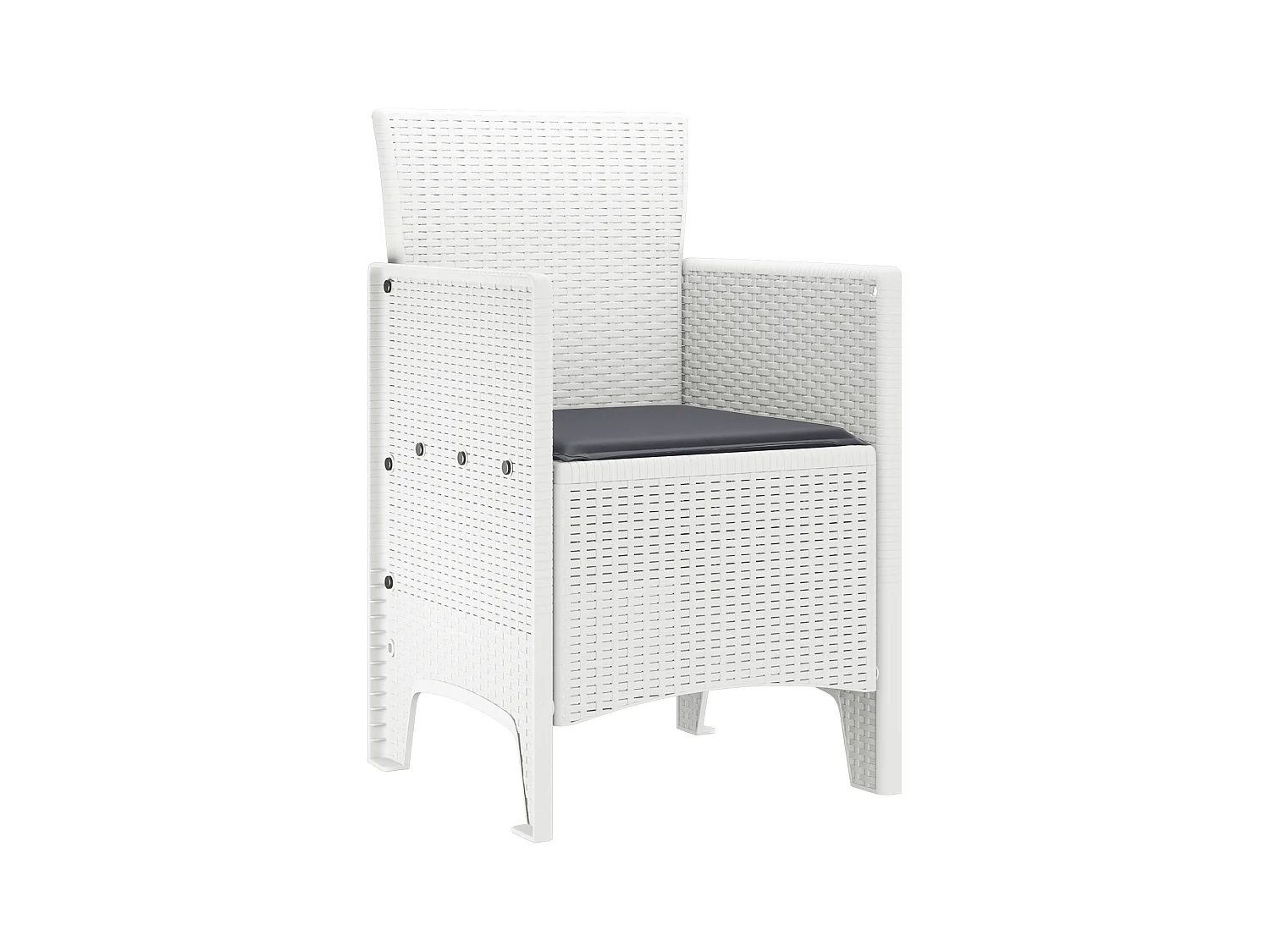 Chaises de Jardin avec Coussins 4 pcs en Poly Rattan Blanc
