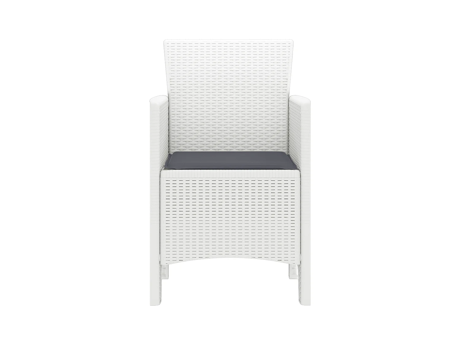 Chaises de Jardin avec Coussins 4 pcs en Poly Rattan Blanc