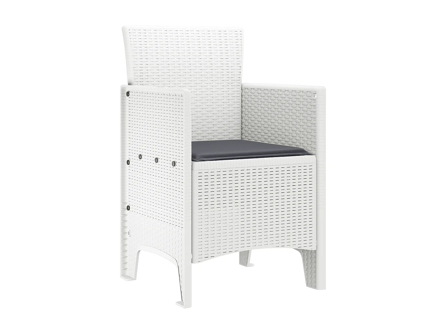 Tuinstoelen met kussens 4 stuks in wit polyrotan