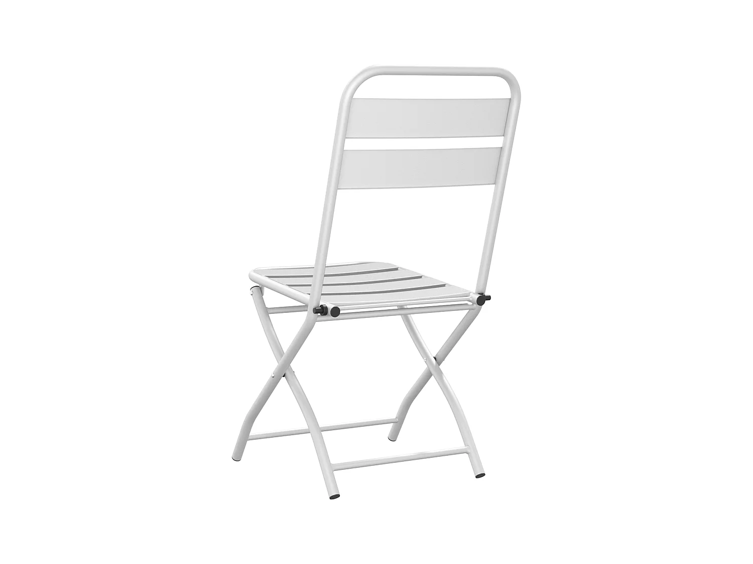 Sedie da giardino pieghevoli 2 pezzi in acciaio bianco