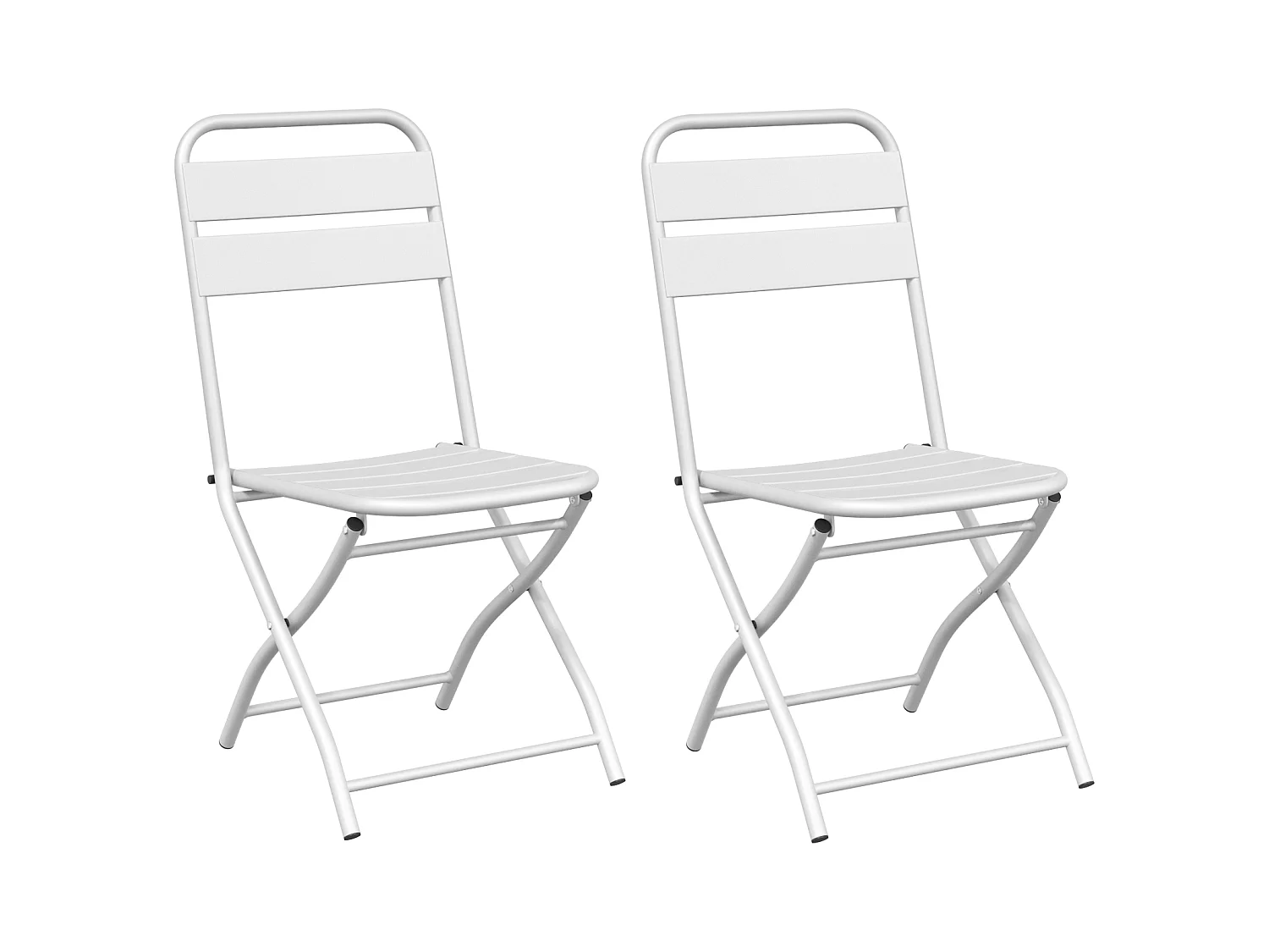 Opvouwbare tuinstoelen 2 stuks wit staal