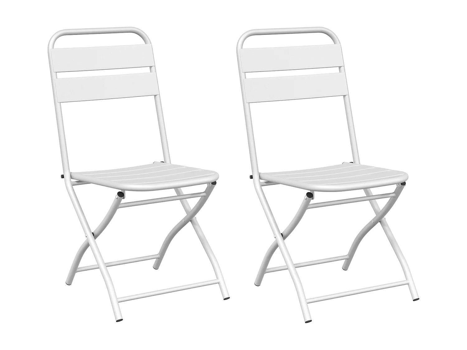Opvouwbare tuinstoelen 2 stuks wit staal