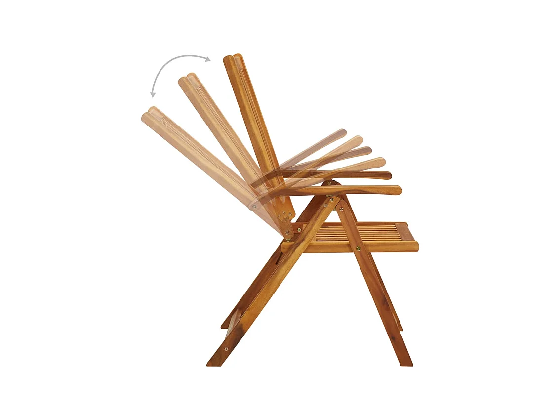 Chaises pliables de jardin lot de 3 avec coussins Bois d'acacia