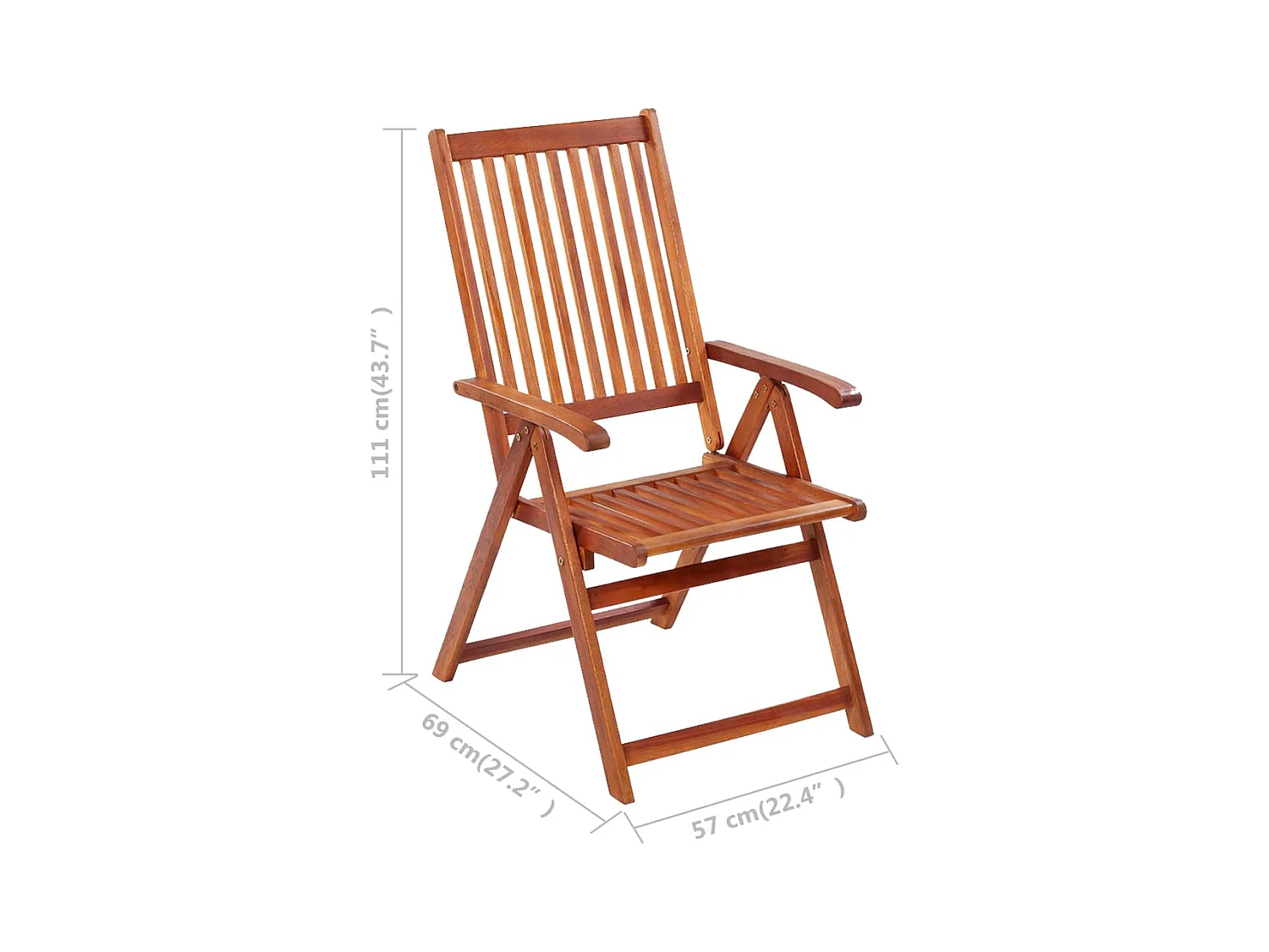 Chaises pliables de jardin lot de 3 avec coussins Bois d'acacia