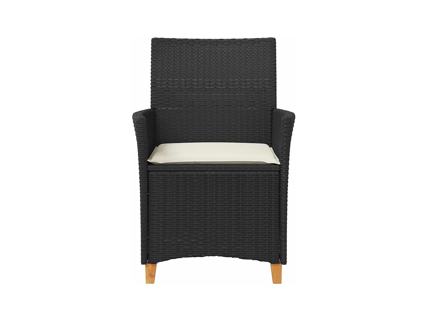 Tuinstoelen kussens set van 2 zwart geweven hars en hout