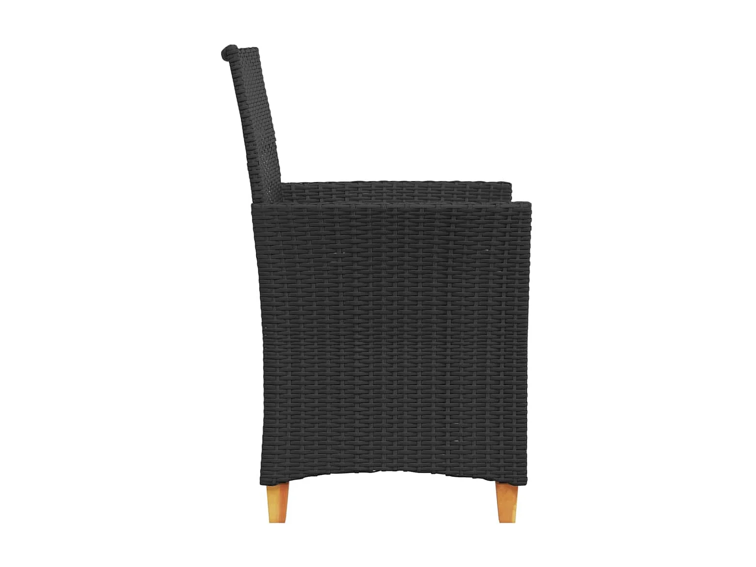 Tuinstoelen kussens set van 2 zwart geweven hars en hout