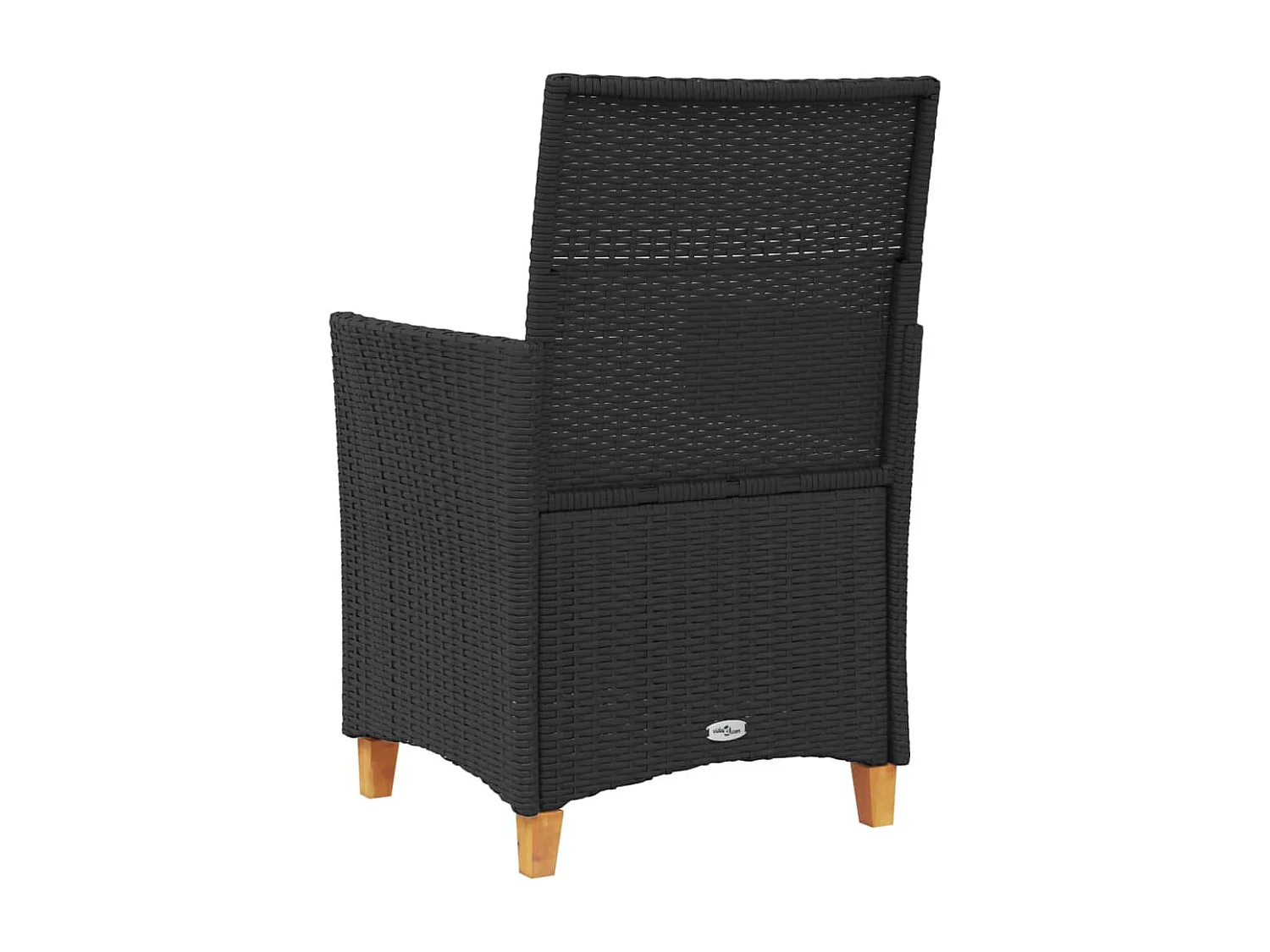 Chaises de jardin coussins lot de 2 noir résine tressée et bois